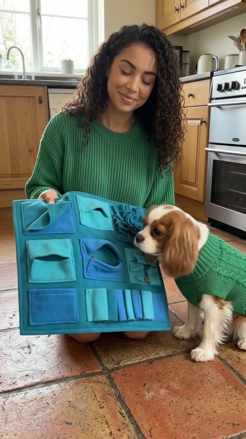 Creator-led dog enrichment mat video